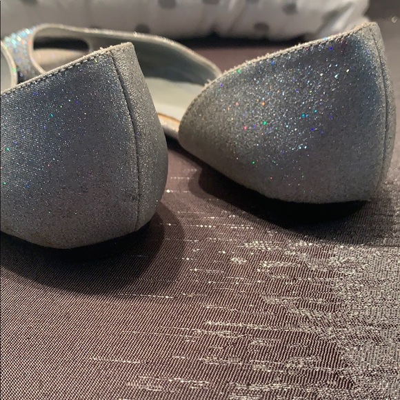 Silver Glitter & Rhinestone Sparkly Flats - Picture 6 of 6